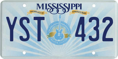 MS license plate YST432