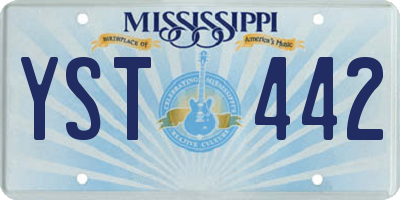 MS license plate YST442