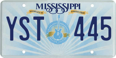 MS license plate YST445