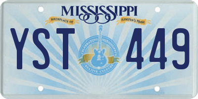 MS license plate YST449