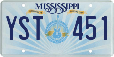 MS license plate YST451