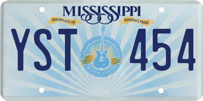 MS license plate YST454