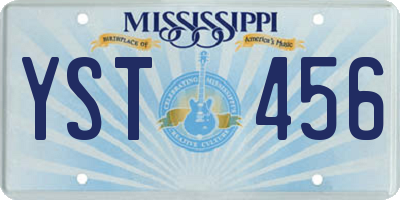 MS license plate YST456