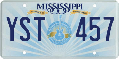 MS license plate YST457