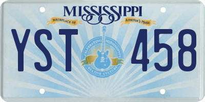 MS license plate YST458