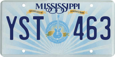 MS license plate YST463