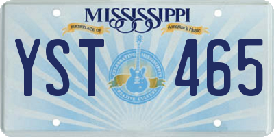 MS license plate YST465