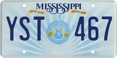 MS license plate YST467