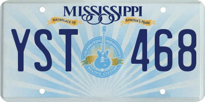 MS license plate YST468