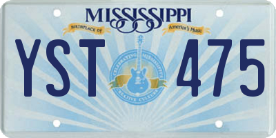 MS license plate YST475