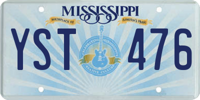 MS license plate YST476