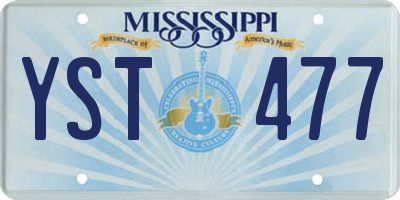 MS license plate YST477