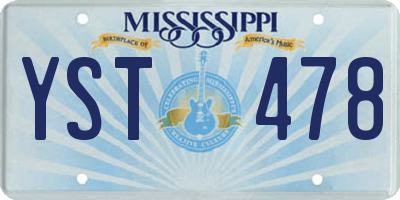 MS license plate YST478