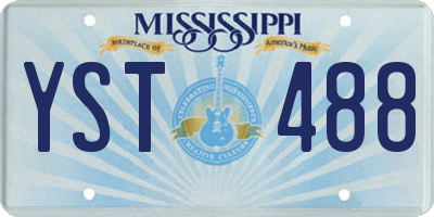 MS license plate YST488