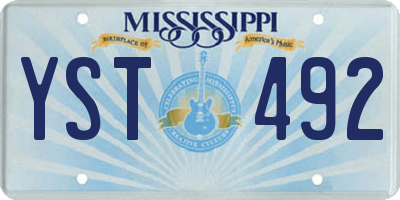 MS license plate YST492