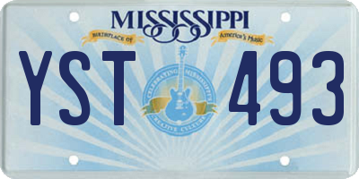 MS license plate YST493