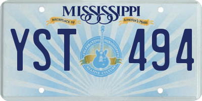 MS license plate YST494