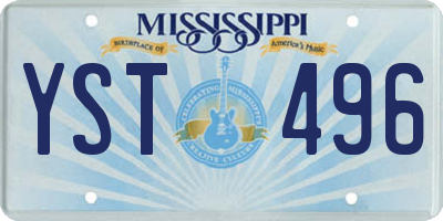 MS license plate YST496