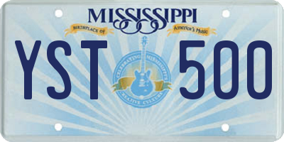 MS license plate YST500