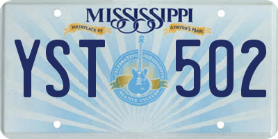 MS license plate YST502
