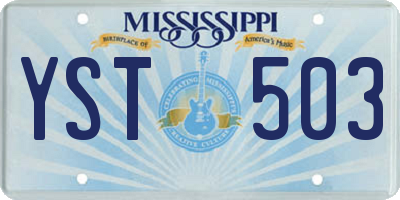 MS license plate YST503