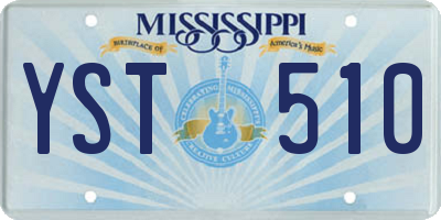 MS license plate YST510
