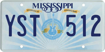 MS license plate YST512
