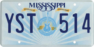 MS license plate YST514