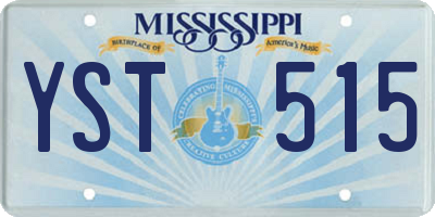 MS license plate YST515