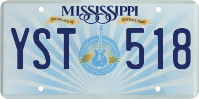 MS license plate YST518