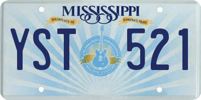 MS license plate YST521