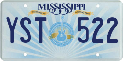MS license plate YST522