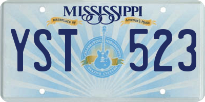 MS license plate YST523