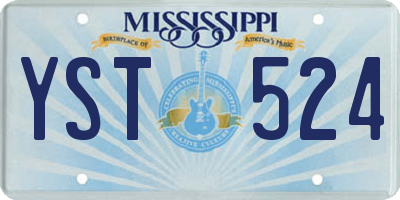 MS license plate YST524