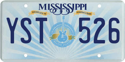 MS license plate YST526