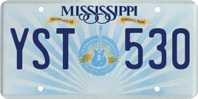 MS license plate YST530