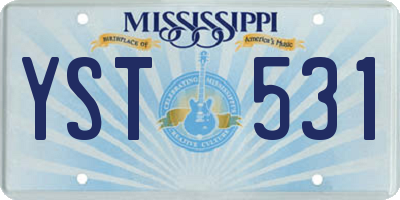 MS license plate YST531