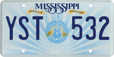 MS license plate YST532