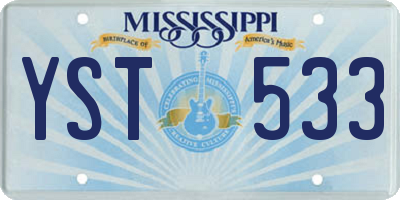 MS license plate YST533