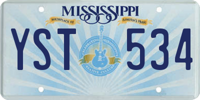 MS license plate YST534
