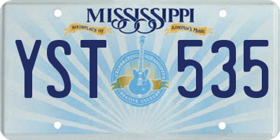 MS license plate YST535