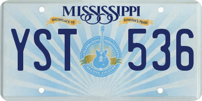 MS license plate YST536
