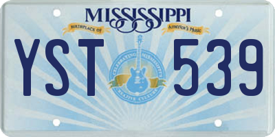 MS license plate YST539