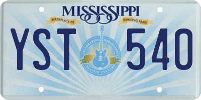 MS license plate YST540