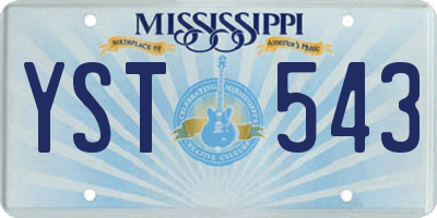 MS license plate YST543