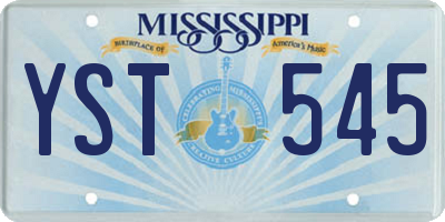 MS license plate YST545