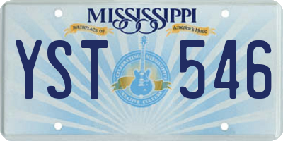 MS license plate YST546