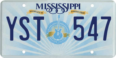 MS license plate YST547