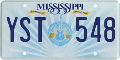 MS license plate YST548
