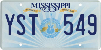 MS license plate YST549